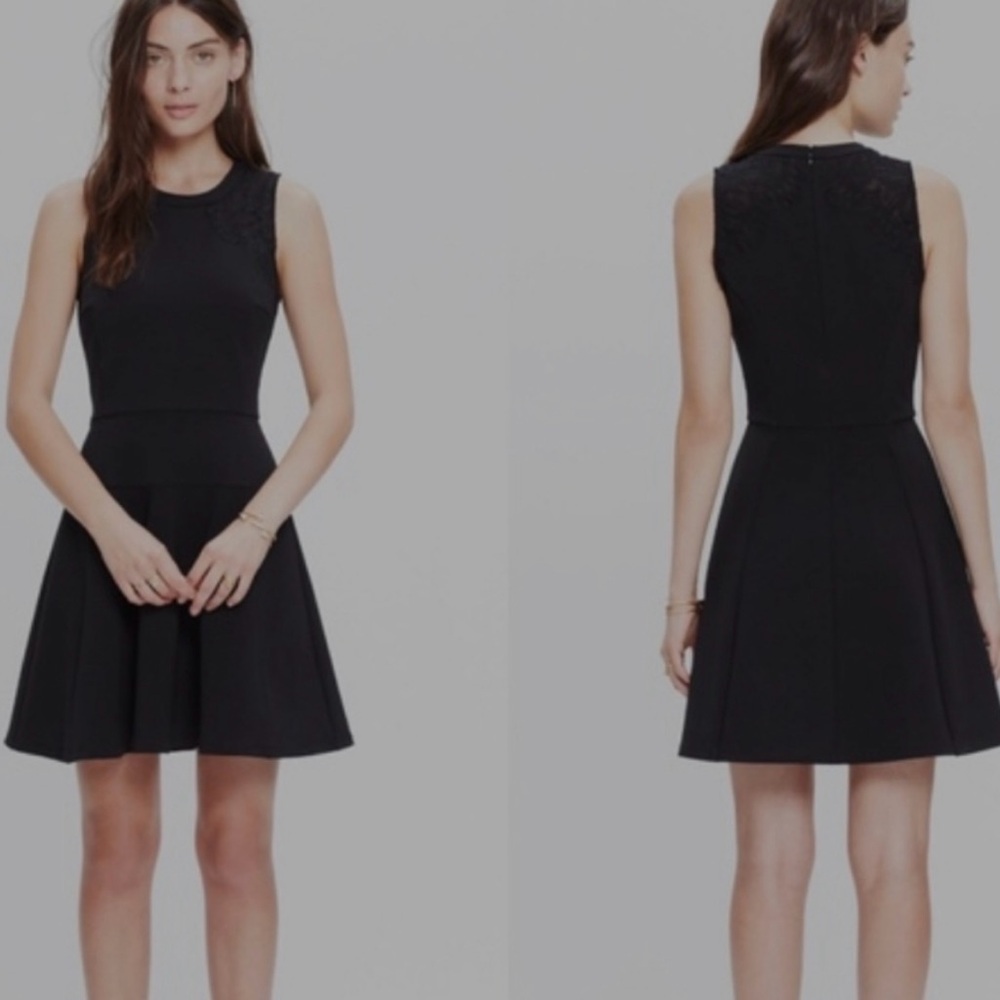 Madewell Black Lace Anywhere Fit and Flare Dress, Size 2